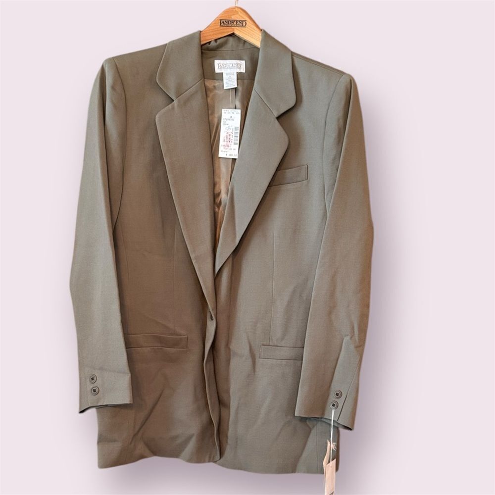 LANDS' END Vintage 1998 100% Wool Blazer Deadstock *NEW*